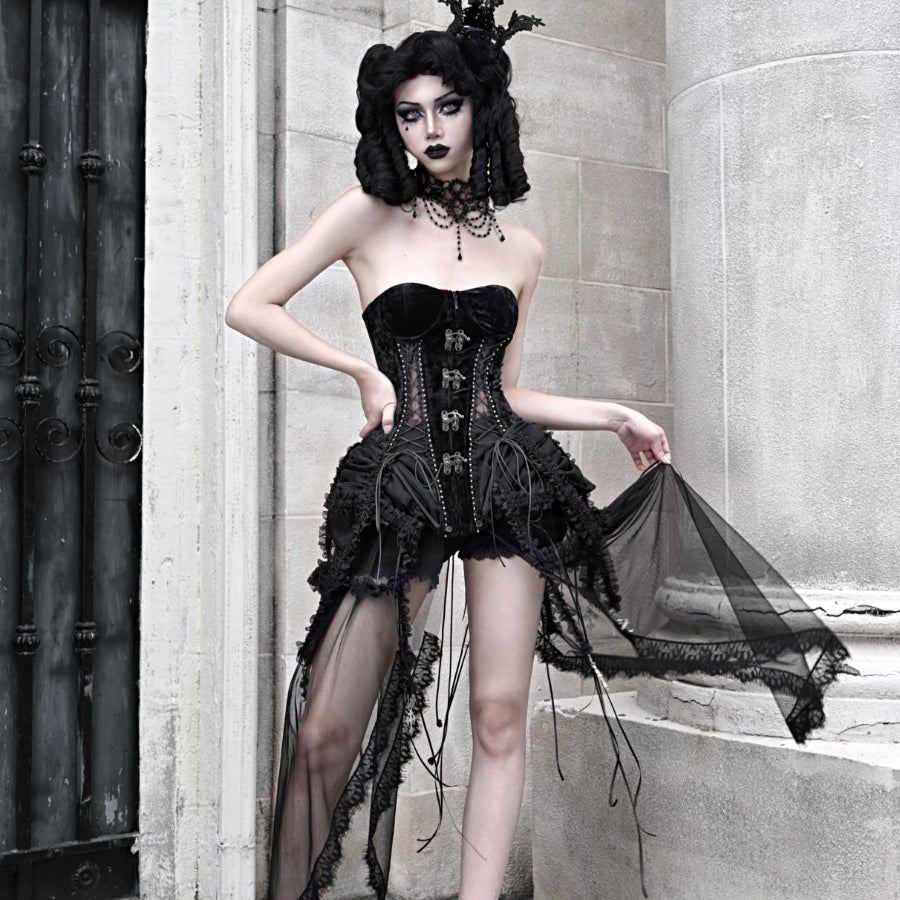 Gothic Dark Strap Corset Set S22982