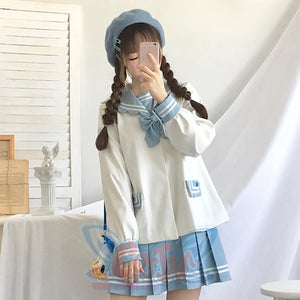 Spring And Autumn Japanese Style All-Match Sweet Girl Beret Cap Blue / M Hats&Caps