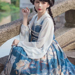 Chinese Style High Waist Lolita Jumper Skirt