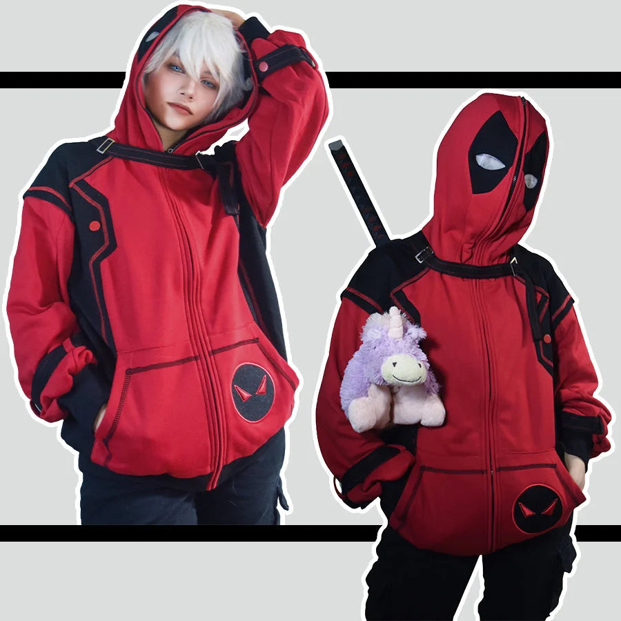 【Ready To Ship】Cosfun Original Deadpool Wade Winston Wilson Derivative Full Zip Hoodie