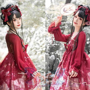 Chinese Style New Year Lolita Long Sleeve Dress