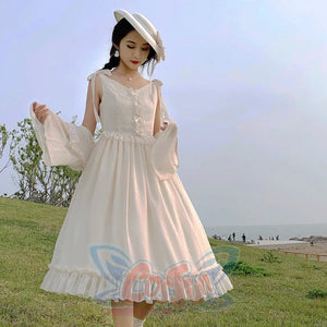 Vintage And Elegant French Chiffon Lolita Jumper Skirt