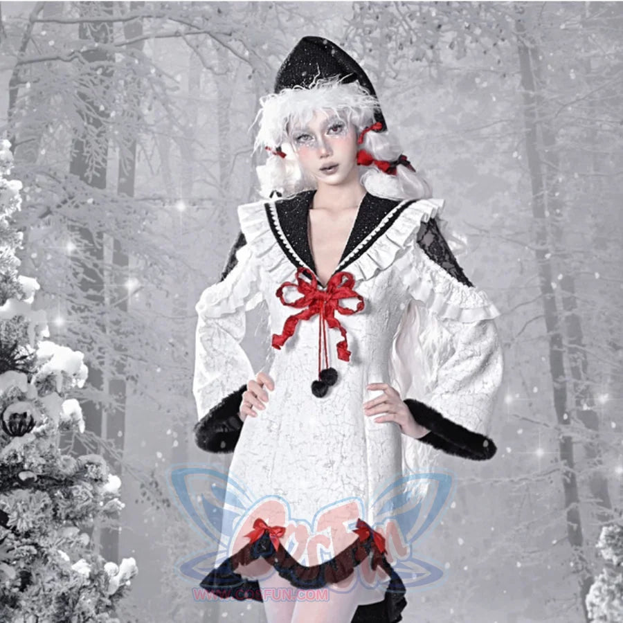 New Year Gothic Sailor Collar Long Sleeve Dress