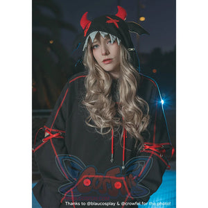 【Ready To Ship + Free Shipping】Cosfun Original Halloween Animal Tales Demon Bat Black Full Zip