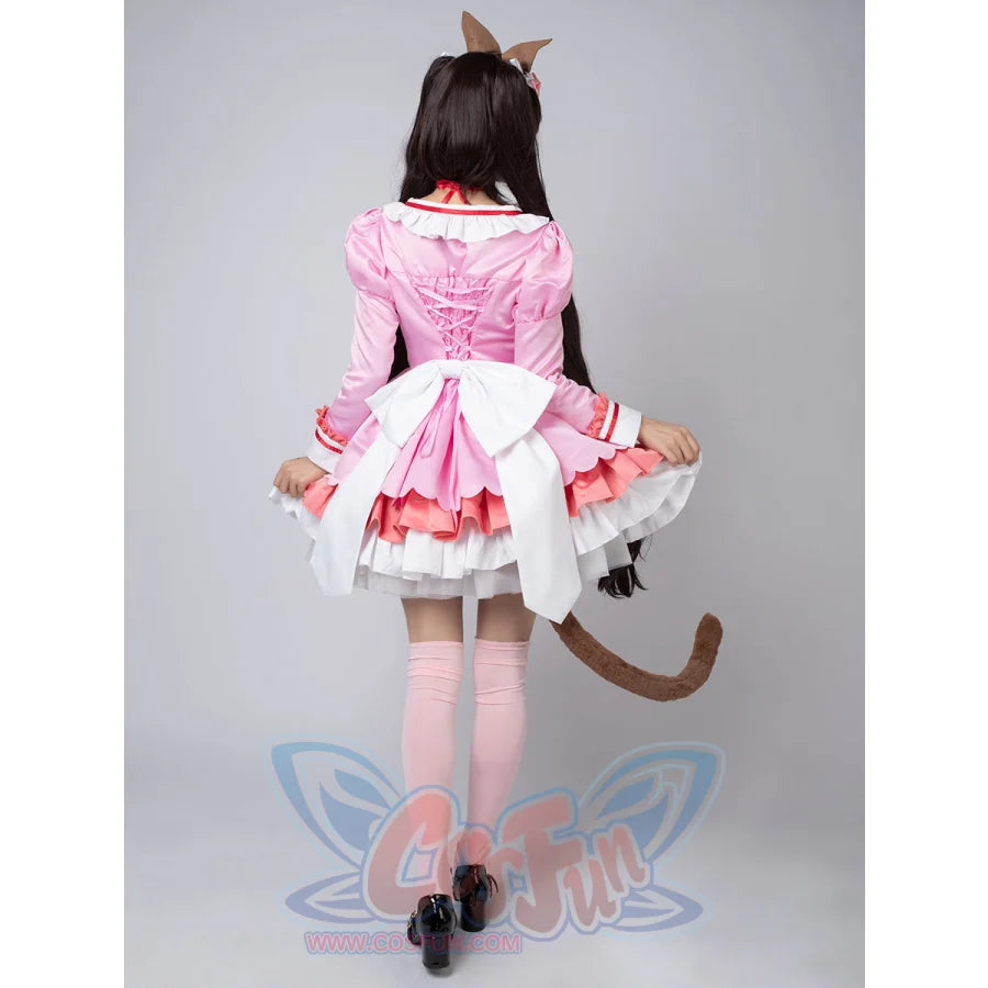 【Ready To Ship】Nekopara Chocola Cosplay Costume Pink Maid Outfit C00657 Costumes