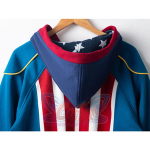 Cosfun Original America Modern Color-Block Blue Cosplay Hoodie A00004 Sweatshirt