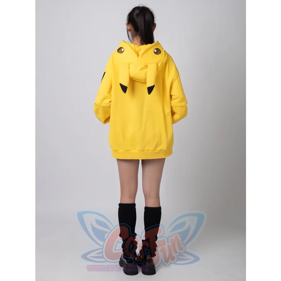 Cosfun Original Cute Electric Critter Yellow Grunge Cosplay Full Zip Hoodie A00006 Sweatshirt