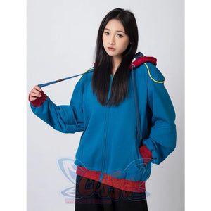 Cosfun Original America Modern Color-Block Blue Cosplay Hoodie Jacket A00004 Sweatshirt