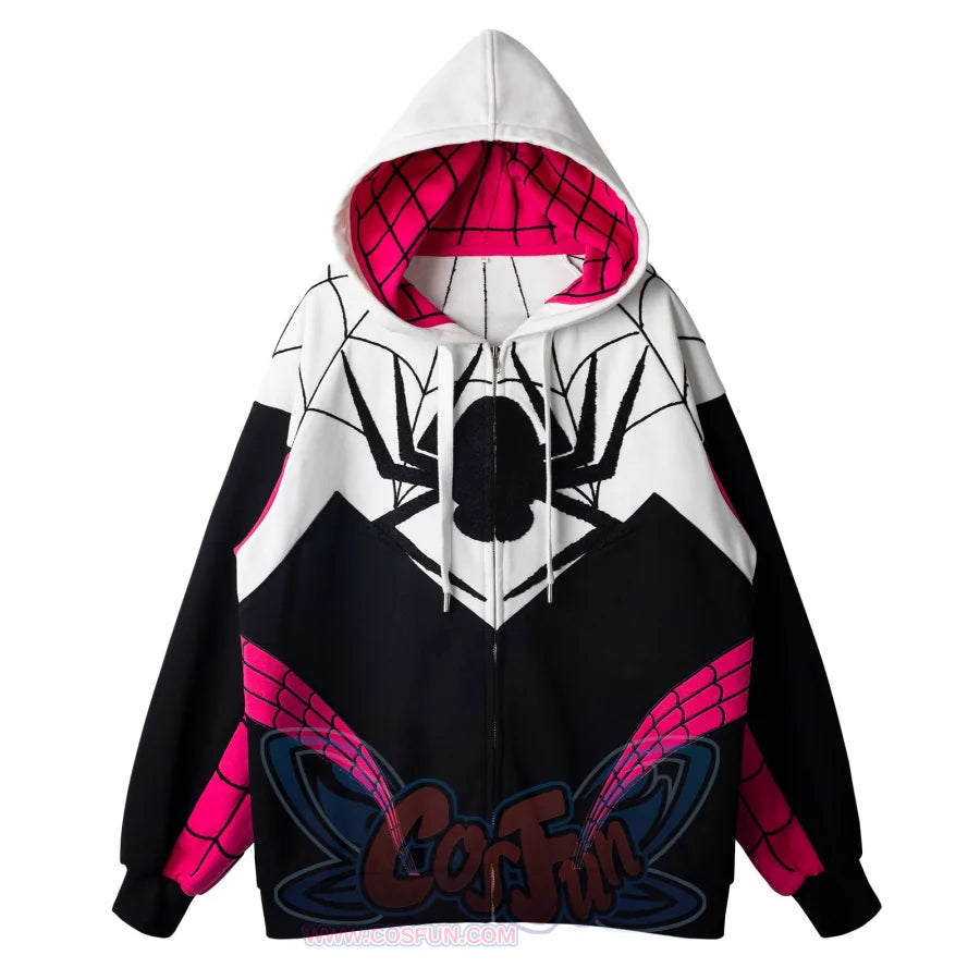 Cosfun Original Girl Spider Theme Cosplay Derivative Full Zip Hoodie A00003 S Sweatshirt