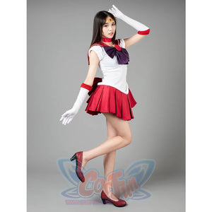 Sailor Moon Mars Hino Rei Cosplay Costumes Red Suit Mp000570