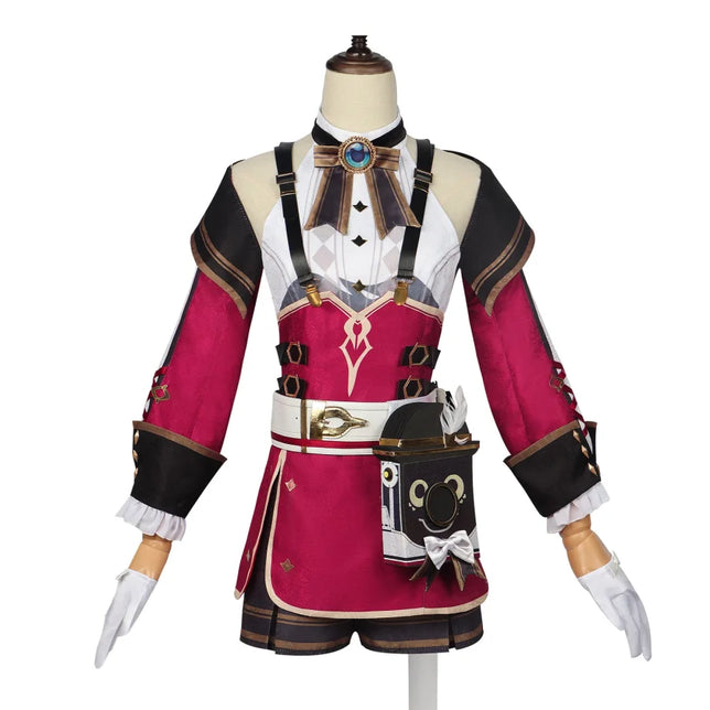 Genshin Impact Charlotte Cosplay Costume C08311E B Women / Xs Costumes