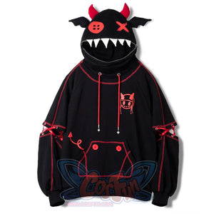 【Ready To Ship + Free Shipping】Cosfun Original Halloween Animal Tales Demon Bat Black Full Zip