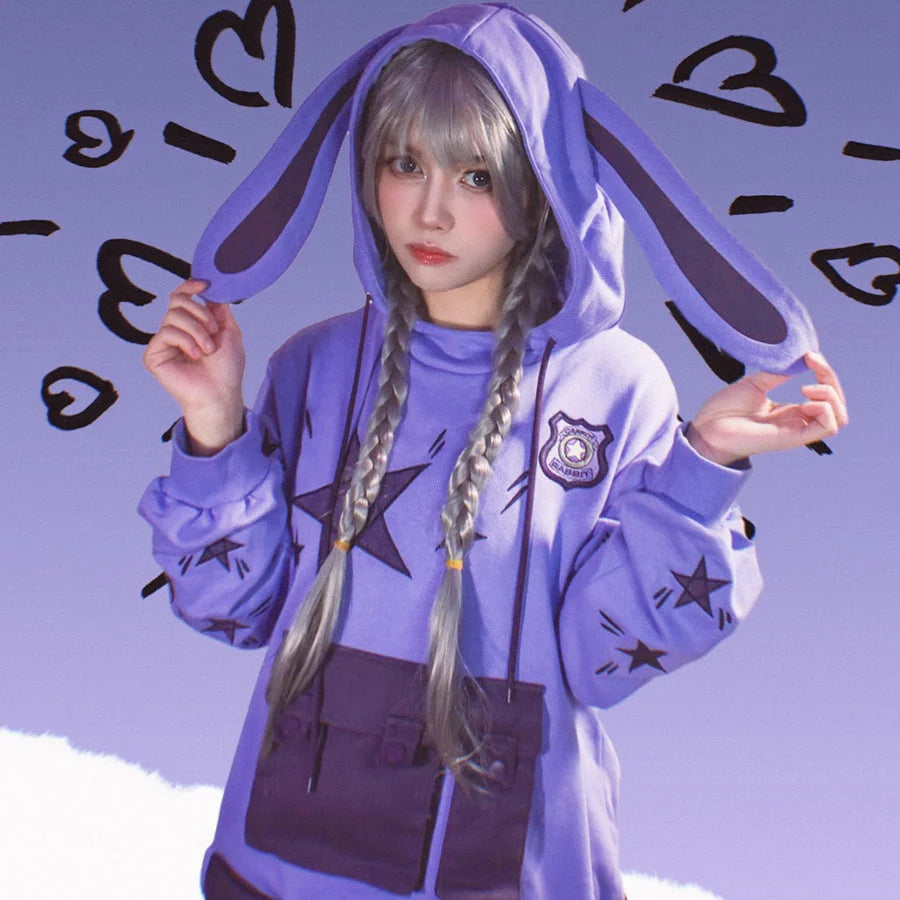 【Ready To Ship + Free Shipping】Cosfun Original Purple Bunny Zootopia Judy Derivative Hoodie