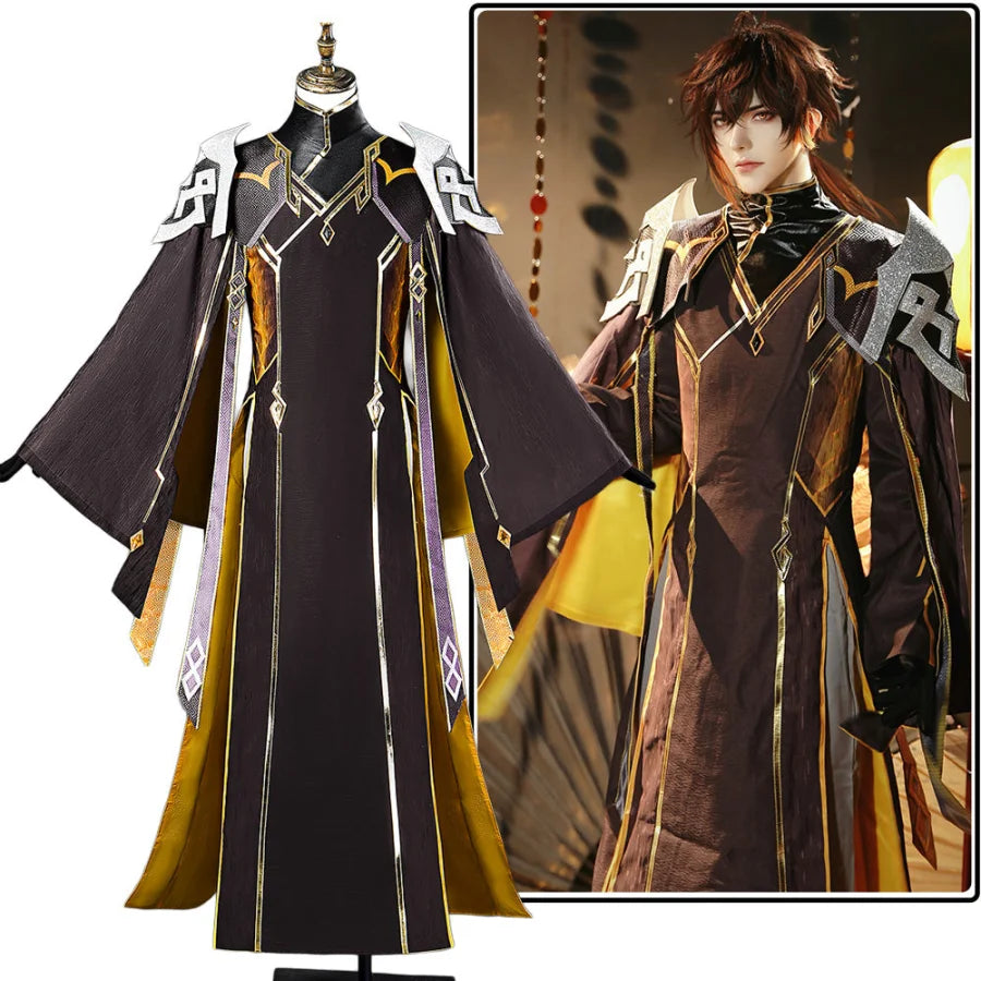 Genshin Impact Rex Lapis Zhongli Cosplay Costume C07433 A Costumes