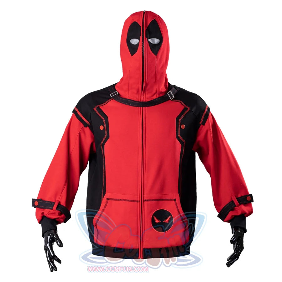 Ready To Ship Cosfun Original Deadpool Wade Winston Wilson Zip-Up Hoodie Sweatshirt If0005 Xs - 3