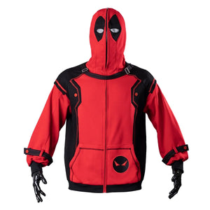 Ready To Ship Cosfun Original Deadpool Wade Winston Wilson Zip-Up Hoodie Sweatshirt If0005 Xs - 3