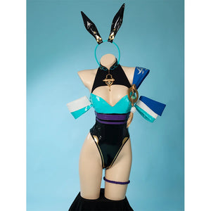 【Ready To Ship】Cosfun Gesnhin Impact Scaramouche Wanderer Derivative Bunny Girl Bodysuit