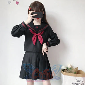 School Uniform Sakura Embroideried Novelty Sailor Suits Yankee J40138