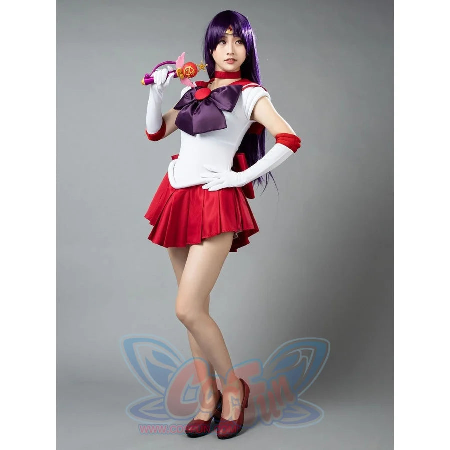 Sailor Moon Mars Hino Rei Cosplay Costumes Red Suit Mp000570