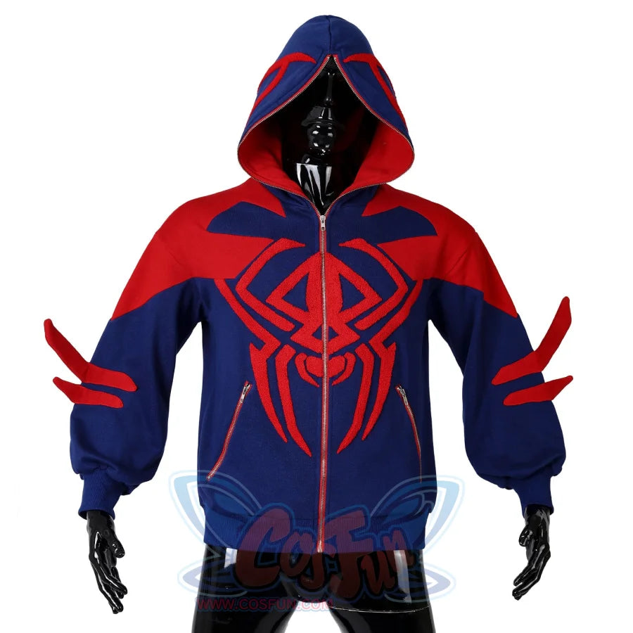 Cosfun Original Spider-Man Zip-Up Hoodie Sweatshirt If0006 Blue And Red (Ready To Ship) / S