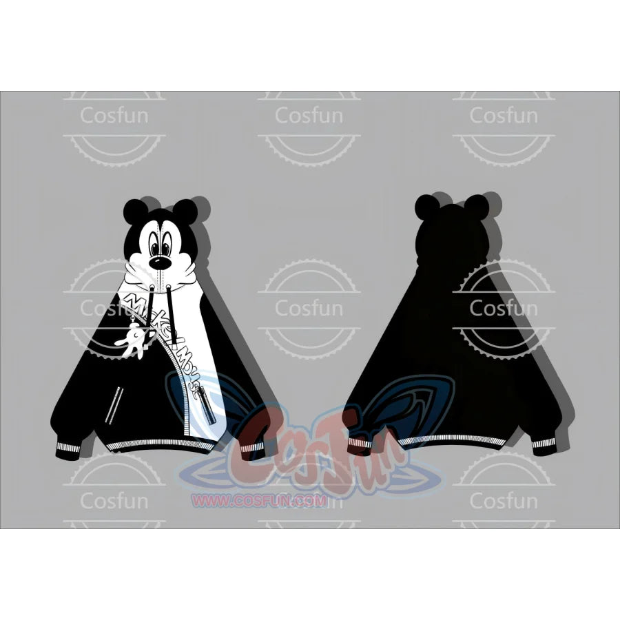 Cosfun Original Cartoon Mouse Cosplay Full Zip Hoodie A00001 Sweatshirt