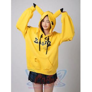 Cosfun Original Cute Electric Critter Yellow Grunge Cosplay Full Zip Hoodie A00006 Sweatshirt