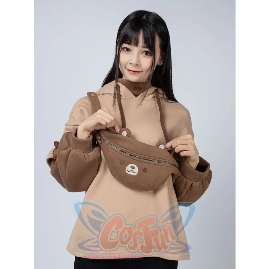 Winter Bear Detachable Bag Fake Two-Piece Fleece Hoodie Mp006068 Sold Out! Sweatshirt