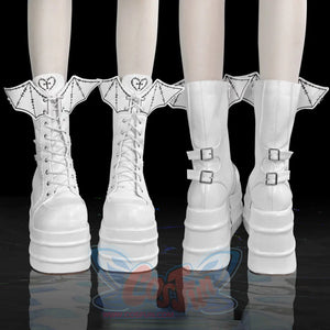 Original Cool And Spicy Lolita Thick Soled Boots White / 34