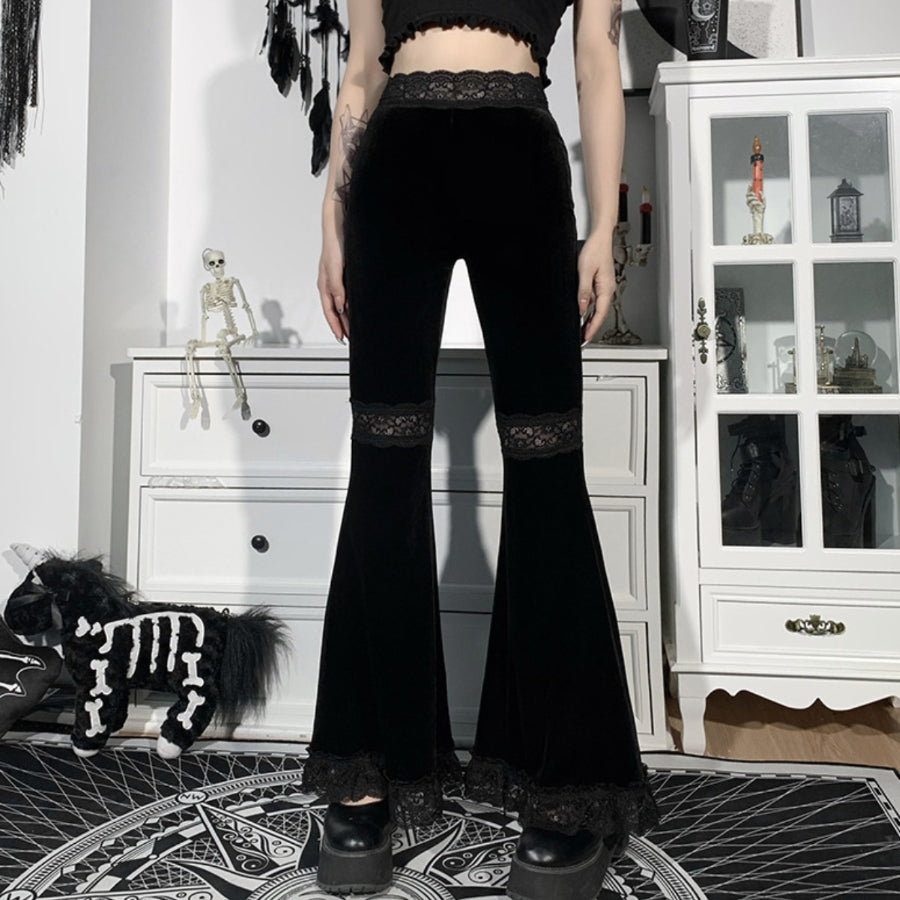 New Style Lace High Waist Trumpet Pants S22922