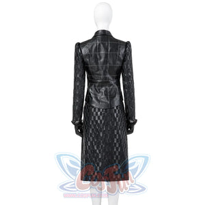 2021 Movie Cruella Estella De Vil Black Leather Outfits Cosplay Costume C00544 Costumes