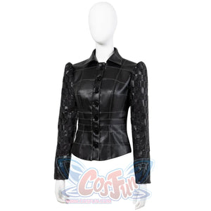 2021 Movie Cruella Estella De Vil Black Leather Outfits Cosplay Costume C00544 Costumes