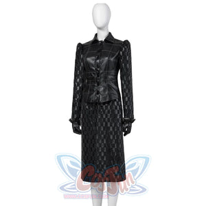 2021 Movie Cruella Estella De Vil Black Leather Outfits Cosplay Costume C00544 Costumes