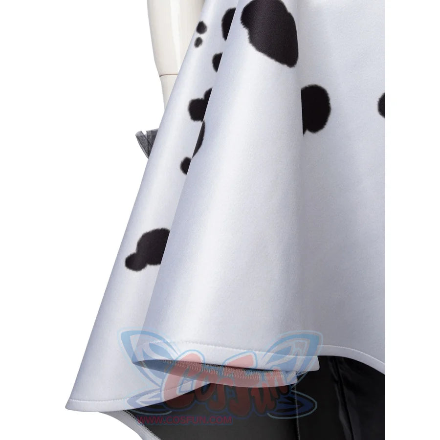 2021 Movie Cruella Estella De Vil Cosplay Costume Spotted Dress C00621 Costumes