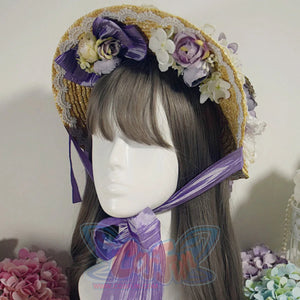 Original Elegant And Classic Lolita Flowers Straw Hat