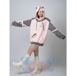 Cosfun Original Dreamy Melody Pink Cosplay Full Zip Hoodie A00007 Sweatshirt