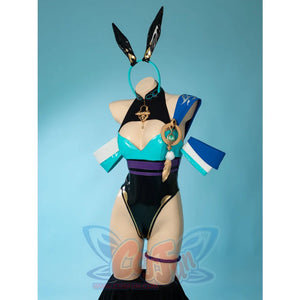 【Ready To Ship】Cosfun Gesnhin Impact Scaramouche Wanderer Derivative Bunny Girl Bodysuit