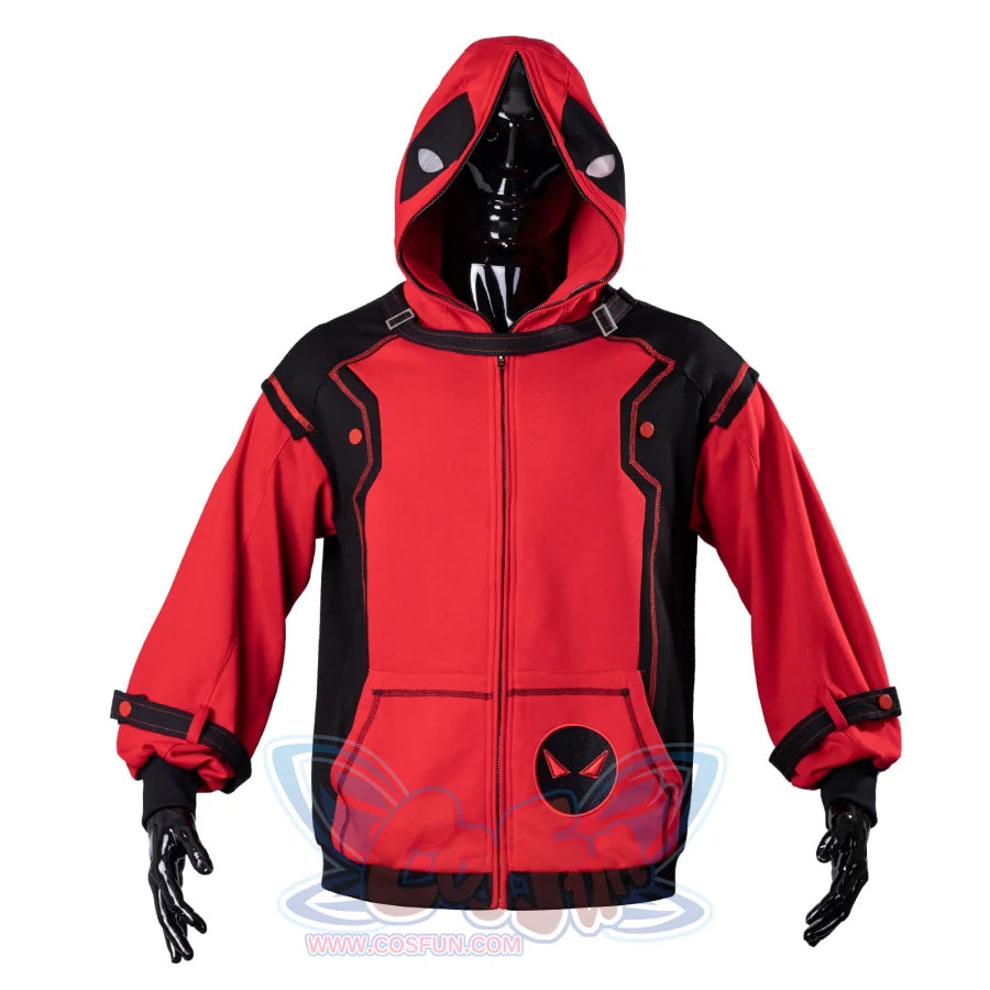 Ready To Ship Cosfun Original Deadpool Wade Winston Wilson Zip-Up Hoodie Sweatshirt If0005