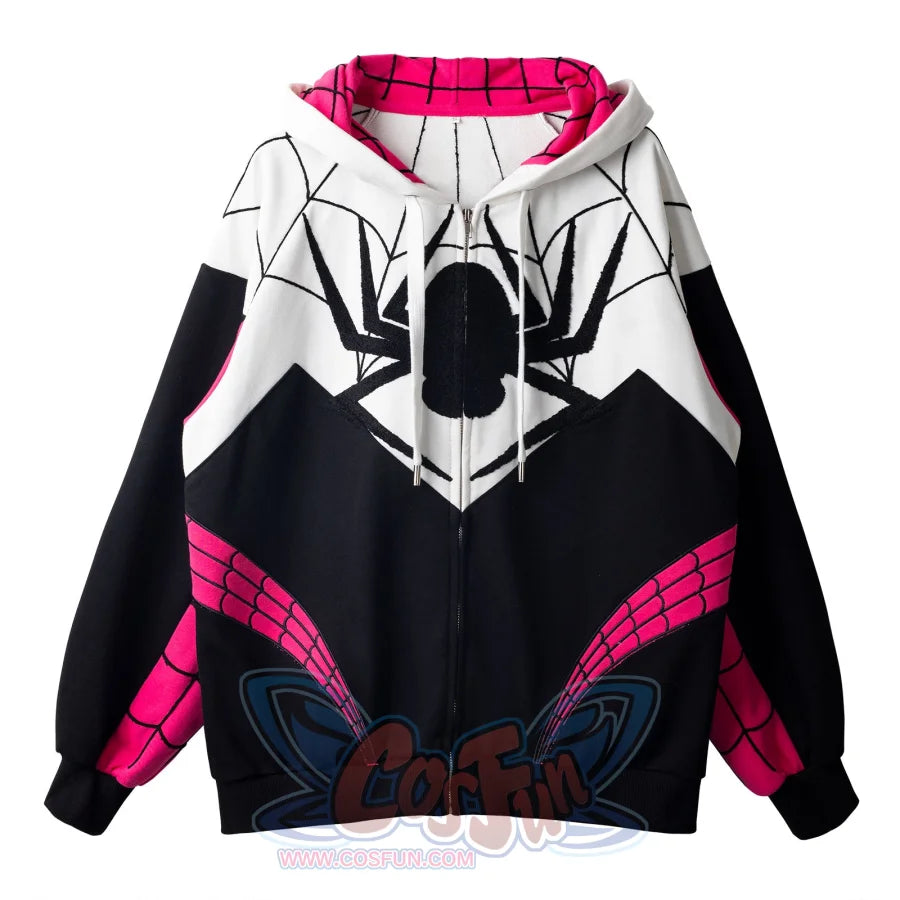 Cosfun Original Girl Spider Theme Cosplay Derivative Full Zip Hoodie A00003 Sweatshirt