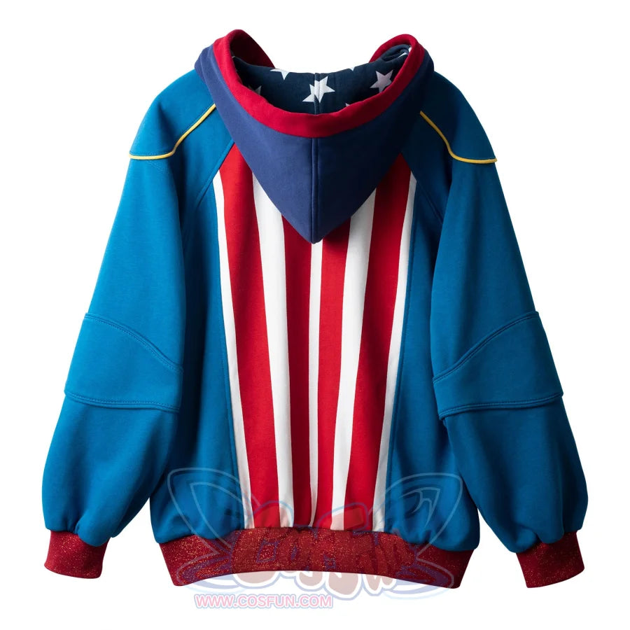 Cosfun Original America Modern Color-Block Blue Cosplay Hoodie A00004 Sweatshirt