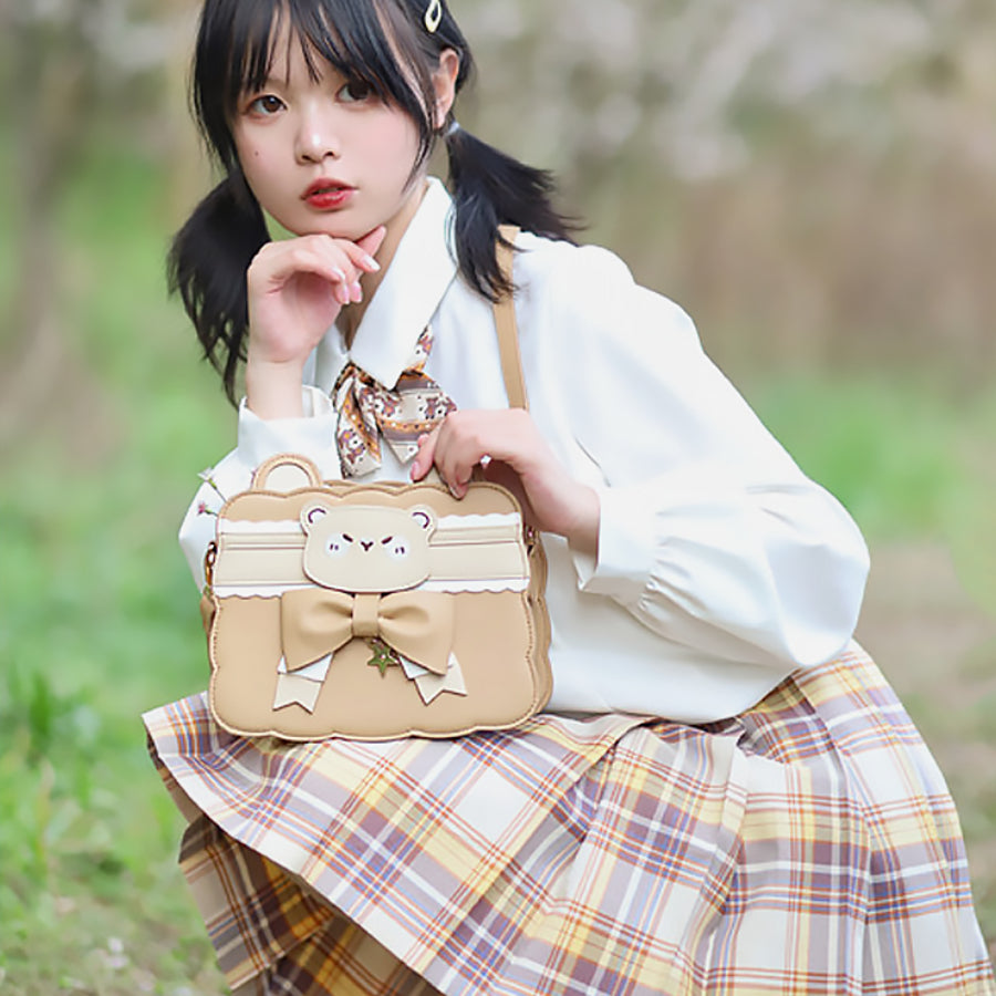 Japanese Lovely Bear Cookie Crossbody Bag