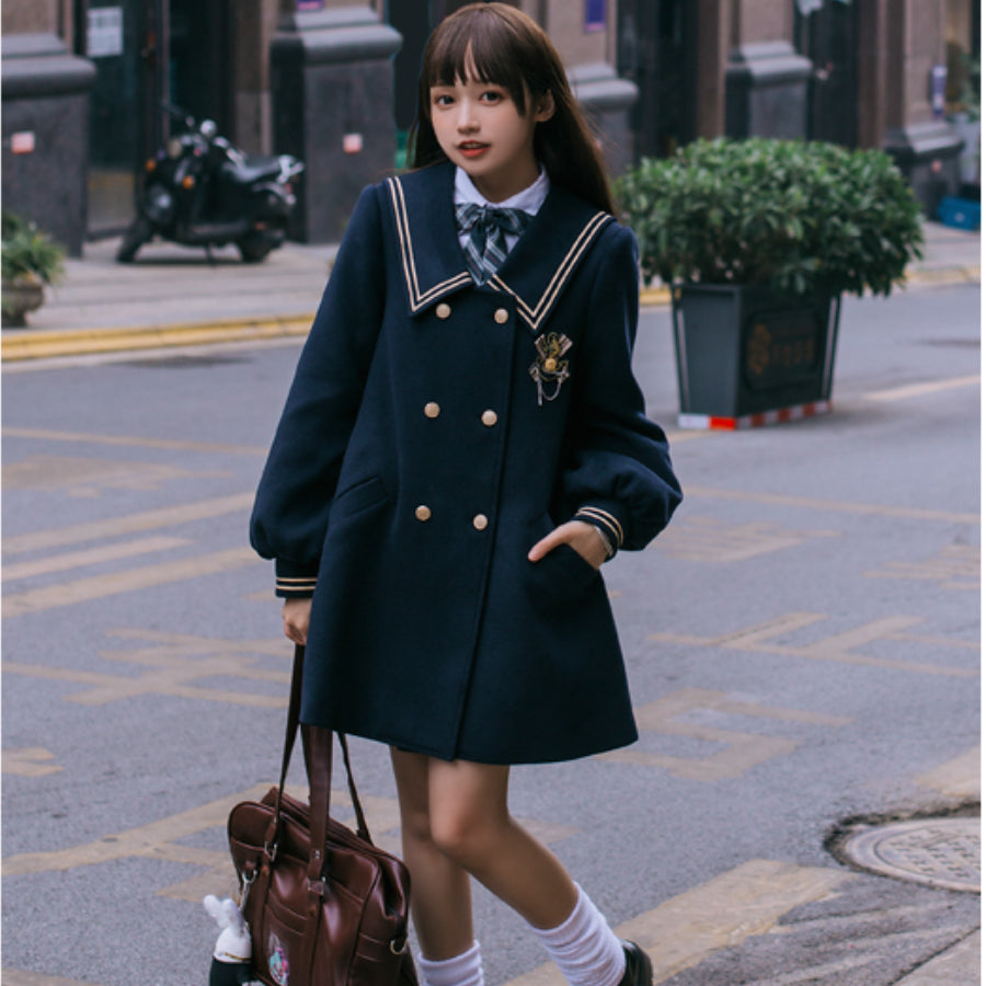 Spring Autumn Lolita Thicken Woolen Coat