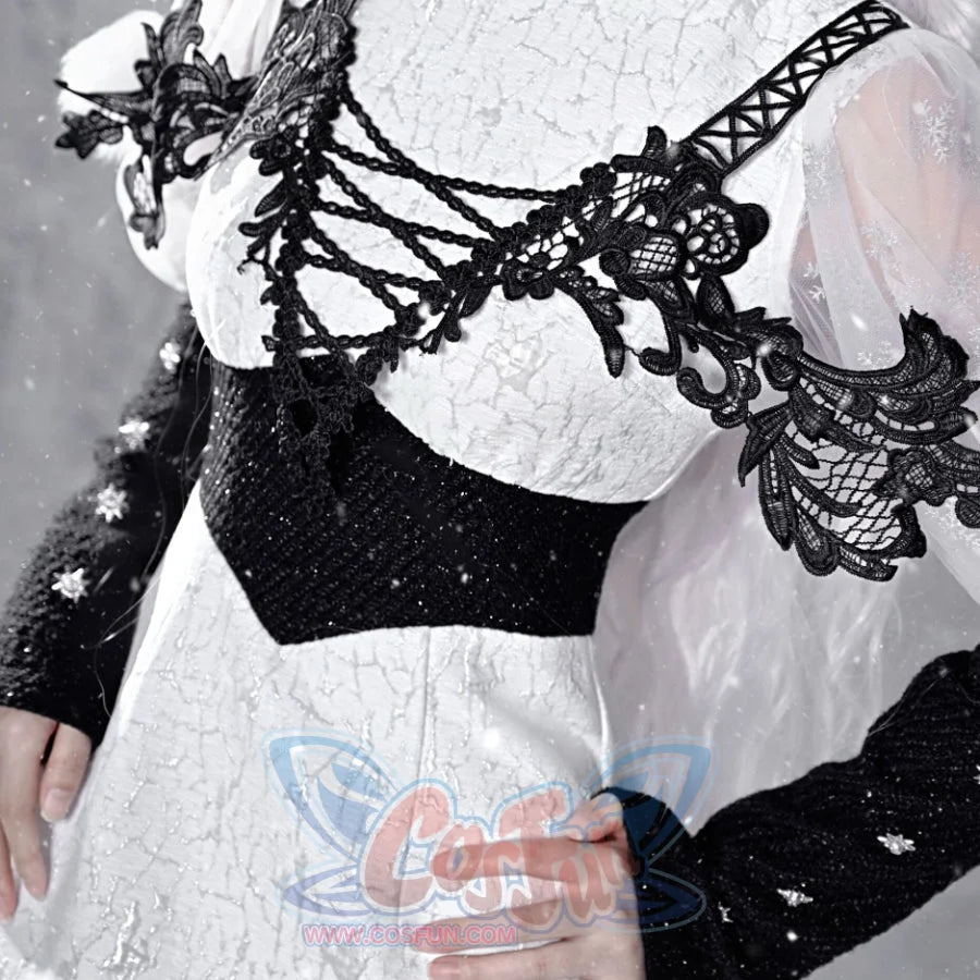 Gothic Lace Bubble Sleeve Long Fishtail Dress