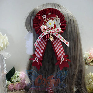 Sweet And Lovely Lolita Strawberry Straw Hat Sets Badge