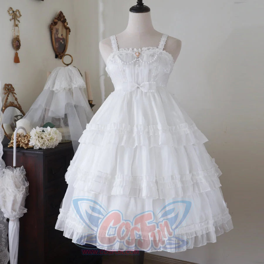 Lovely Lolita Three-Layered Cake Slip Dress S22827 White / S