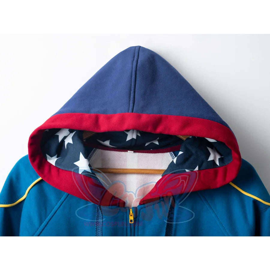 Cosfun Original America Modern Color-Block Blue Cosplay Hoodie A00004 Sweatshirt