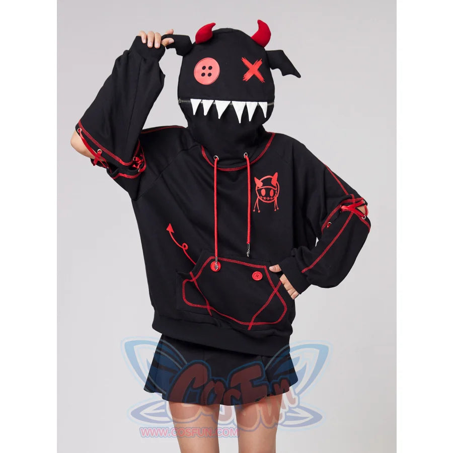 Original Black Devil Bat Hooded Hoodie If0003 Sweatshirt