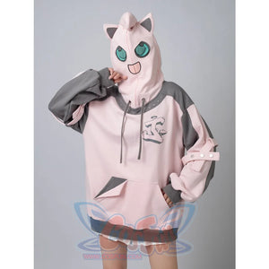 Cosfun Original Dreamy Melody Pink Cosplay Full Zip Hoodie A00007 Sweatshirt