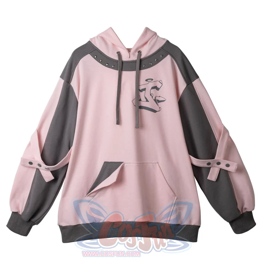 Cosfun Original Dreamy Melody Pink Cosplay Full Zip Hoodie A00007 Sweatshirt