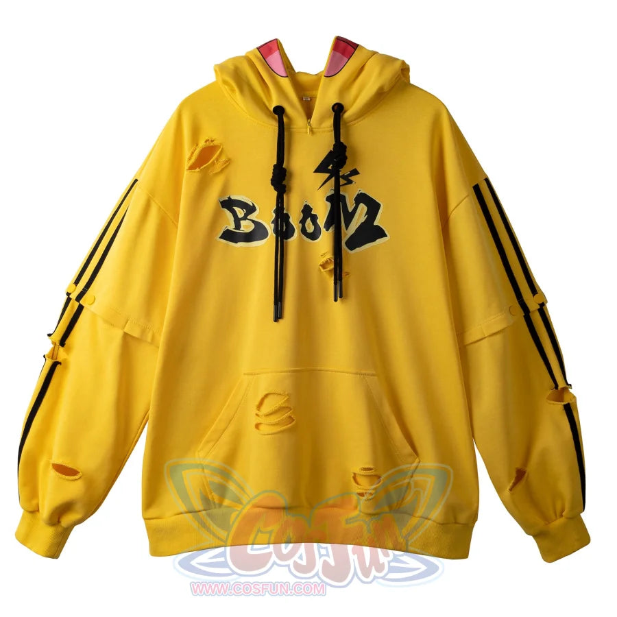 Cosfun Original Cute Electric Critter Yellow Grunge Cosplay Full Zip Hoodie A00006 Sweatshirt