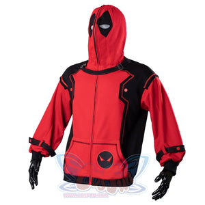 Ready To Ship Cosfun Original Deadpool Wade Winston Wilson Zip-Up Hoodie Sweatshirt If0005